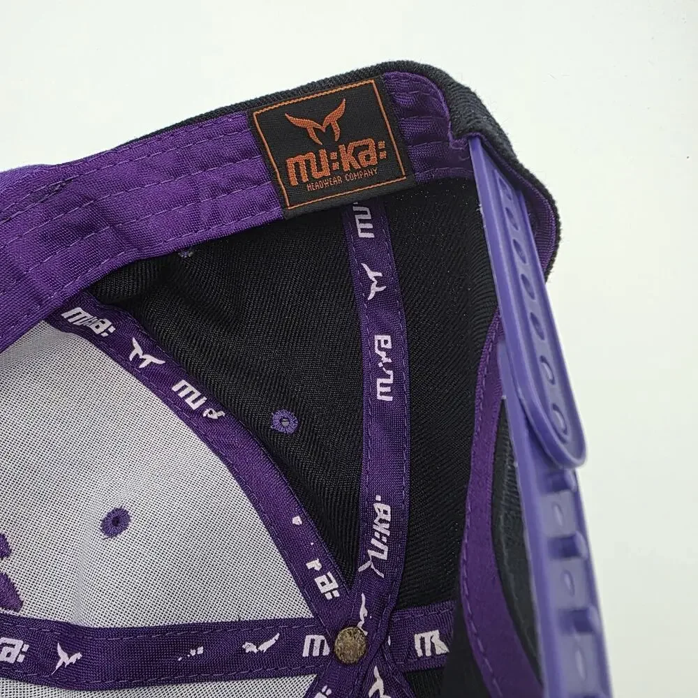 MUKA NY Yankees Black Purple Snapback Hat Flat Bill Embroidered Baseball Cap